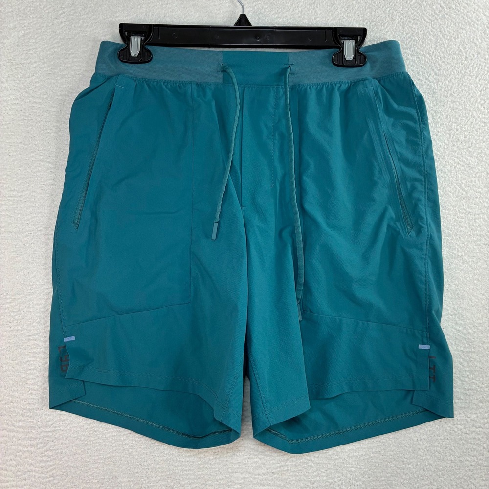 Lululemon License To Train Short Men M Teal 8" Linerless LTT Running Gym LM7APYS